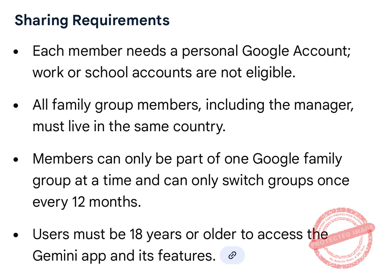 Family Sharing Requirements
