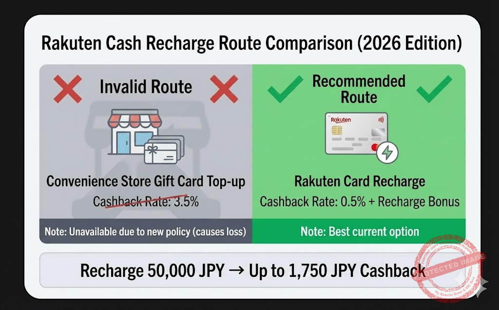 Rakuten Cash Recharge Route Comparison