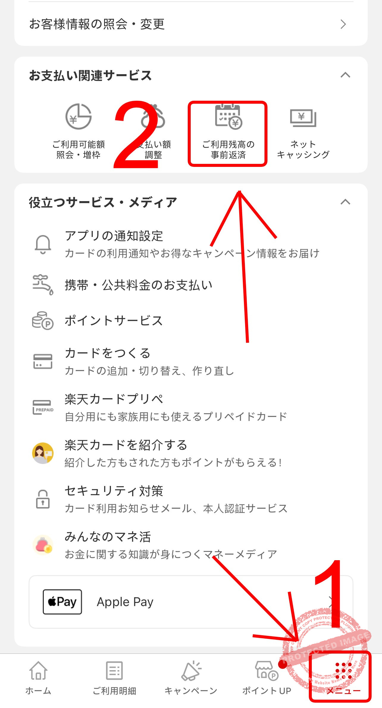 Payment Before Due Date Screen