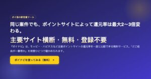 ポイナビ完全ガイド｜ポイントサイト還元率を横断比較