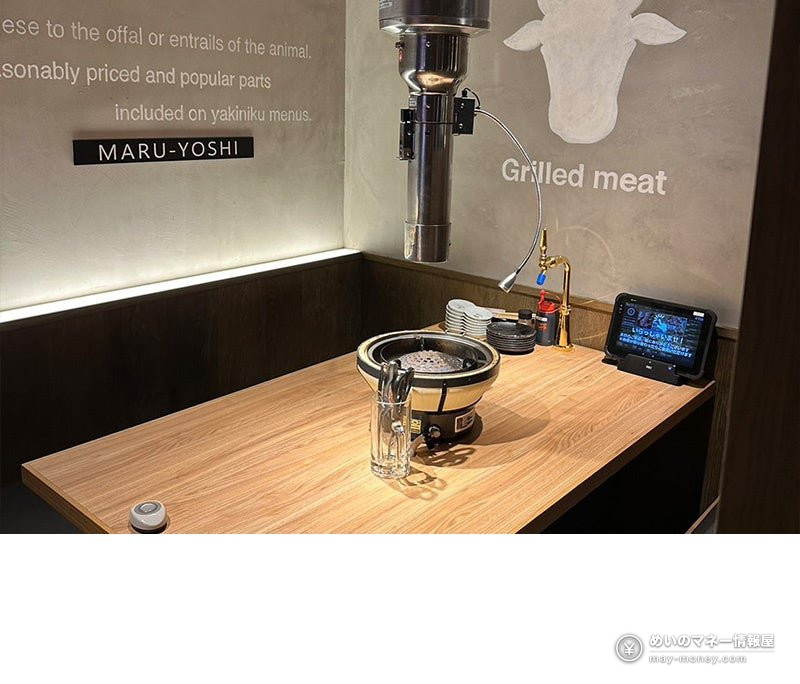 Maruyoshi Seinikuten Half-Price Draft Beer Festival: Oct 1–8 in Osaka 6 Table seating with a built-in grill at Maruyoshi Seinikuten
