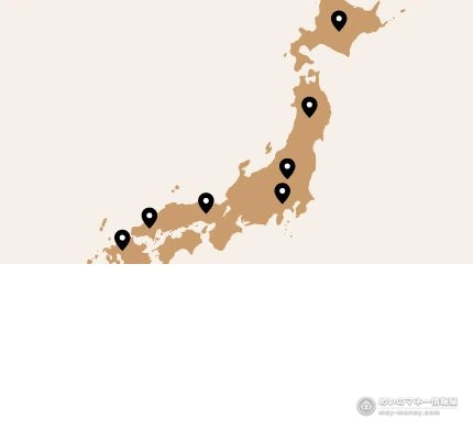 插着图钉的日本列岛地图插画