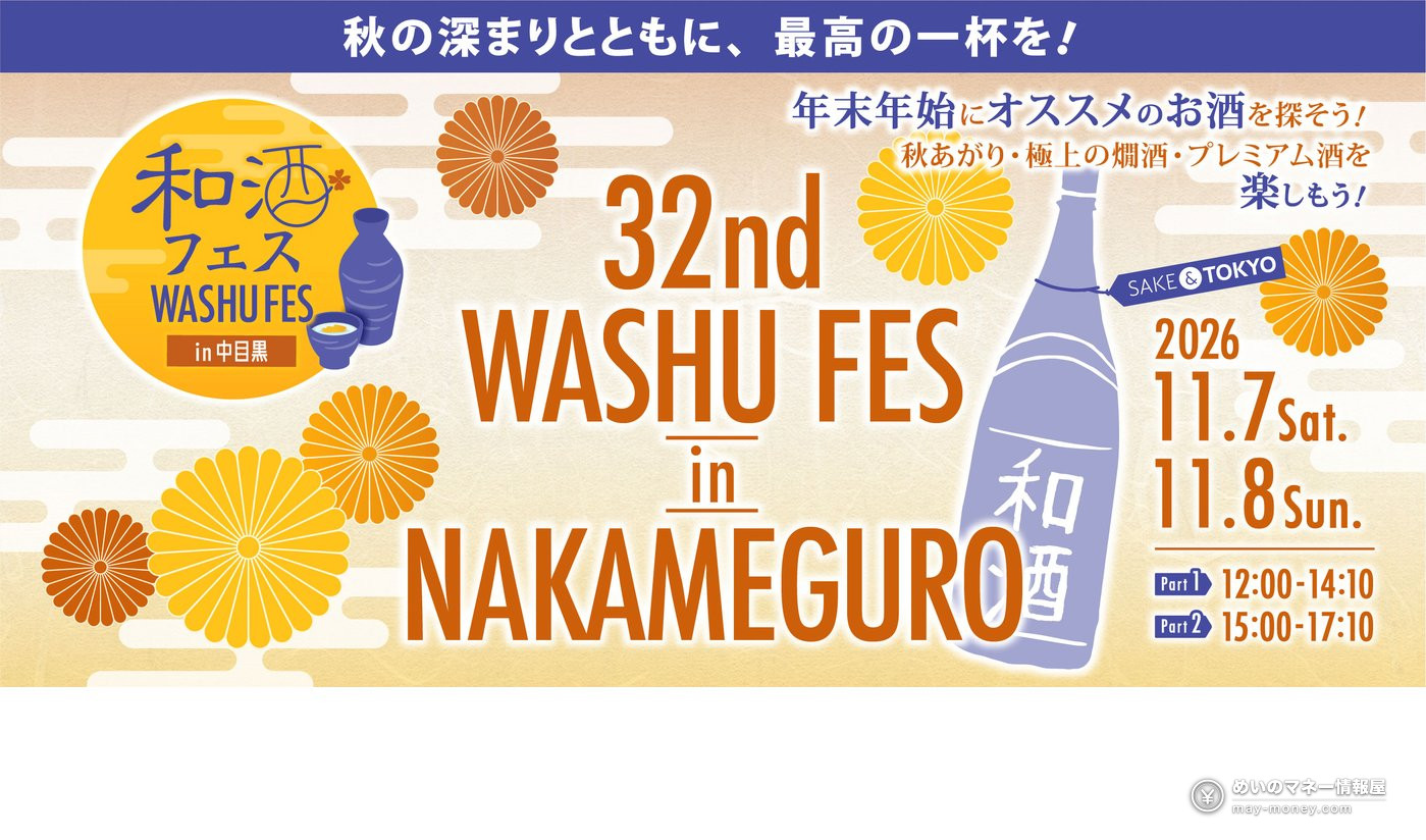 和酒フェス in 中目黒 活动宣传横幅（附日期）