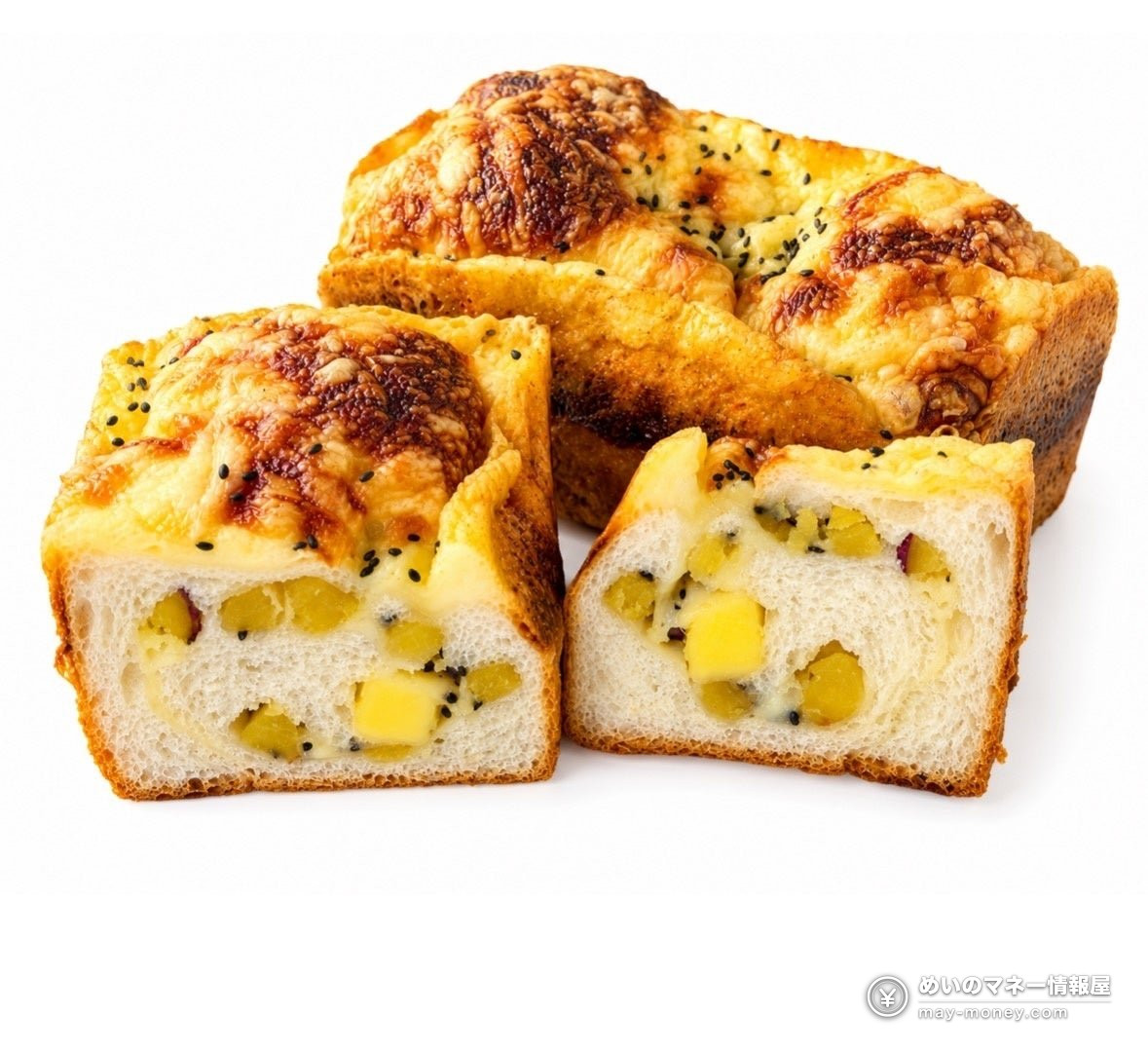 さつまいも入りチーズパンの断面