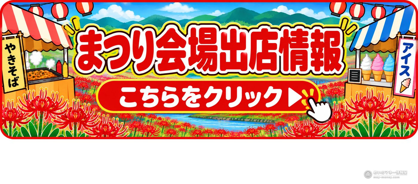 祭典摊位插画横幅，会场出店情报