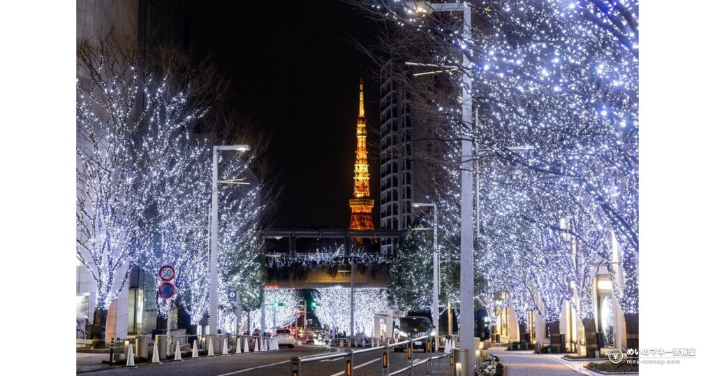六本木けやき坂イルミネーションの期間と時間｜東京タワーが撮れる場所とクリスマスマーケット
