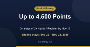 Marriott Bonvoy Promotion: Up to 4,500 Points on 2+ Night Stays