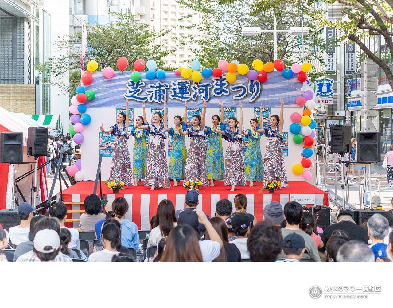 Shibaura Canal Festival 2026: Free Canal Cruise Times & Tips 8 Hula dancers performing on the Shinshiba Bridge stage