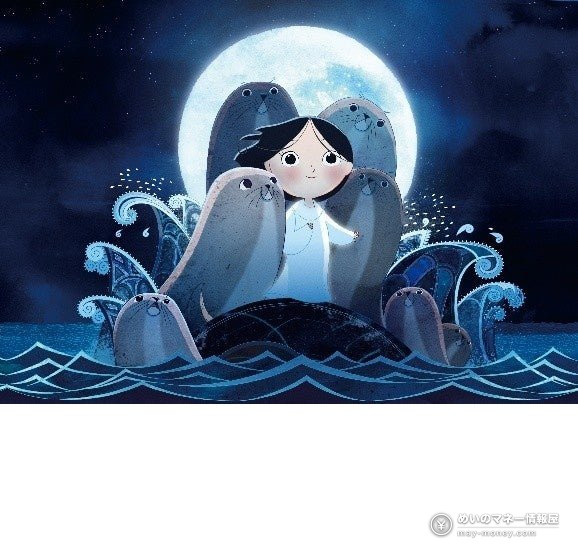 品川国际映画祭攻略|11/9–14品川站前户外电影院、又吉直树登场・日程与美食整理 3 动画《ソング・オブ・ザ・シー 海のうた》的画面,月夜海中被海豹围绕的少女