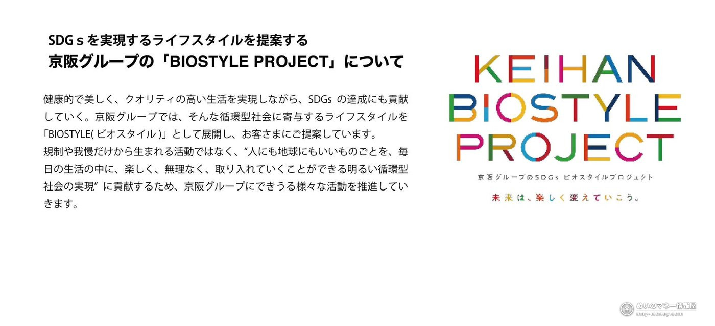 京阪のSDGs活動を紹介するBIOSTYLE PROJECTの説明とロゴ