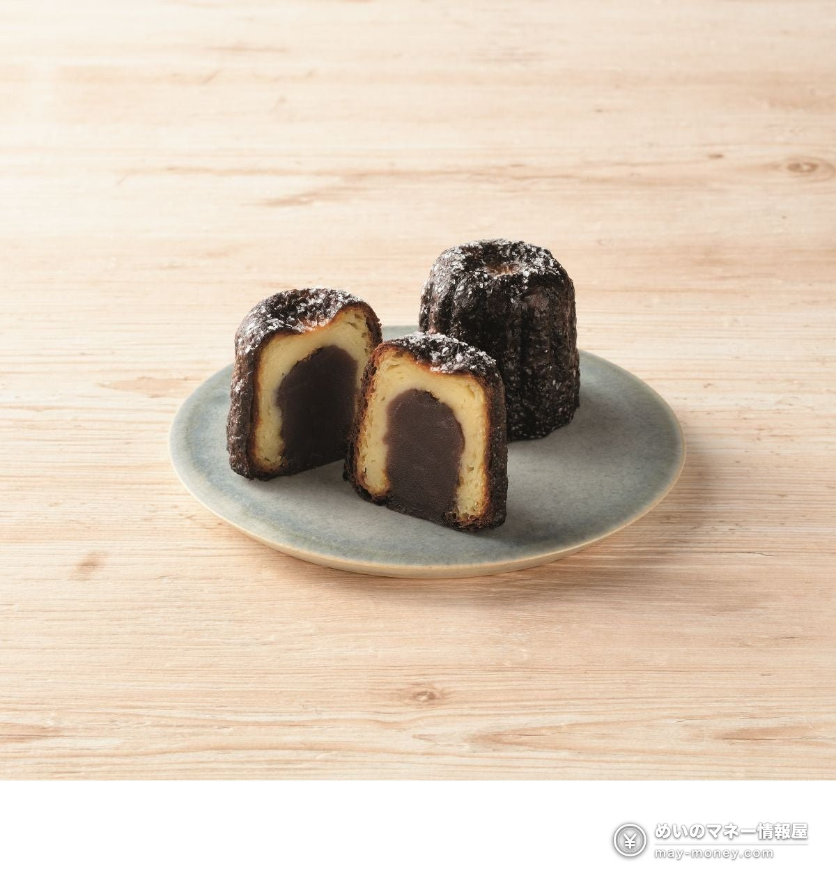 Dai Chuo-ku Ten at Nihonbashi Mitsukoshi: Chef Collabs, Sushi and Crafts (Oct 21–26) 3 Three canelés filled with sweet bean paste on a plate, one cut in half