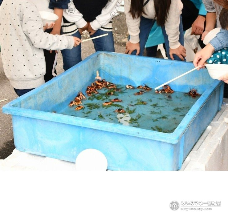 孩子们在蓝色水槽边钓小螃蟹的样子（示意图）