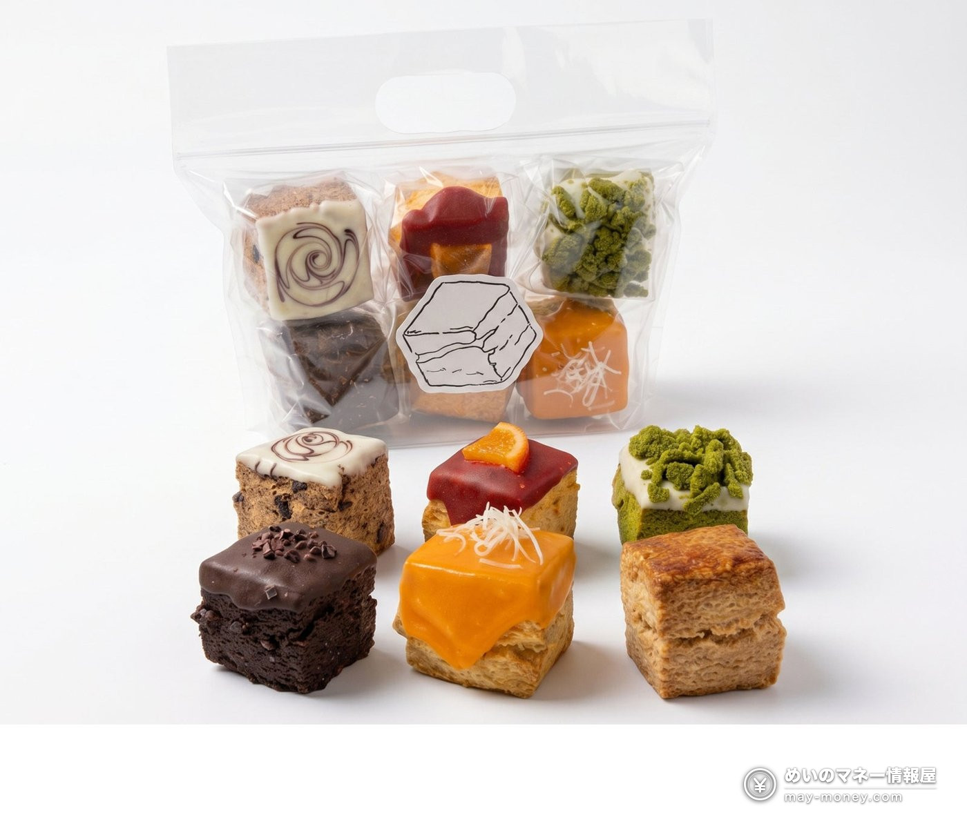 Pan no Fes in Minami-Osawa: 17 Bakeries, 8 Venue-Only Treat Breads and Free Entry 7 Six kinds of square baked goods, shown in a bag and laid out side by side