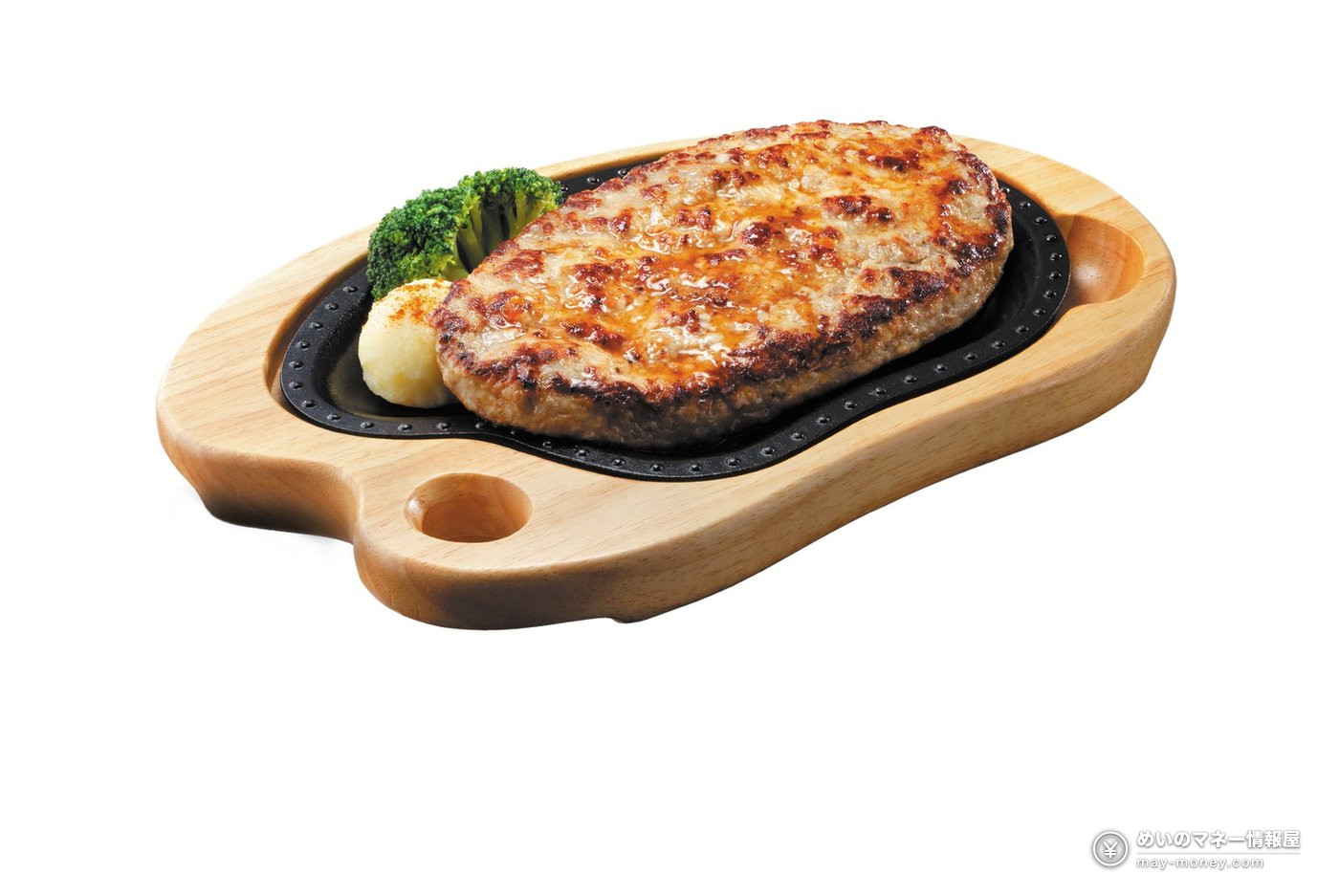 Bikkuri Donkey Gulliver Fair: 400g Burgers and a New Monster Dish From October 7 3 Gulliver Burg Steak on a hot iron plate with broccoli and potatoes