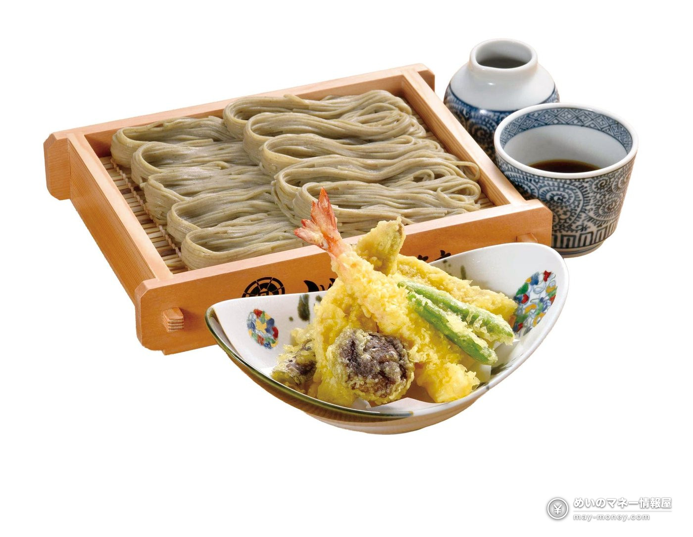 小嶋屋総本店のへぎそばとエビや野菜の天ぷら