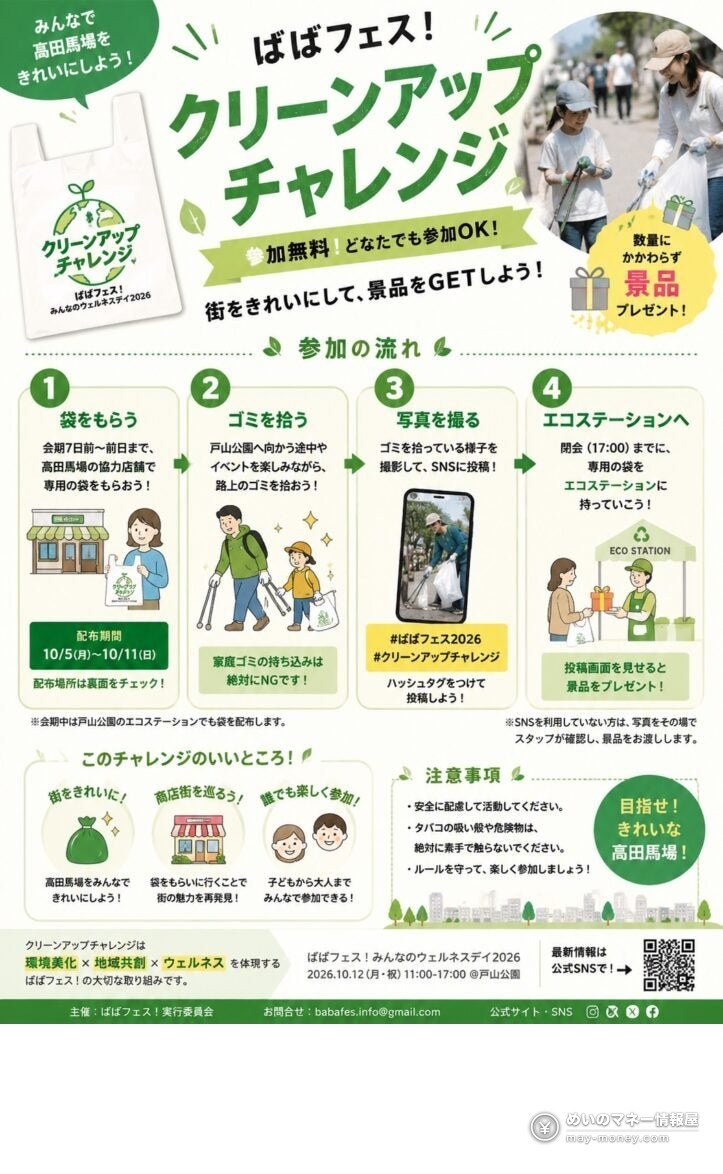 Clean-up Challenge flyer showing the four steps to get a prize for picking up litter