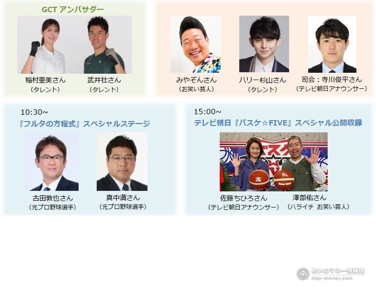 マルチスポーツのスペシャルステージ出演者と時間割の案内