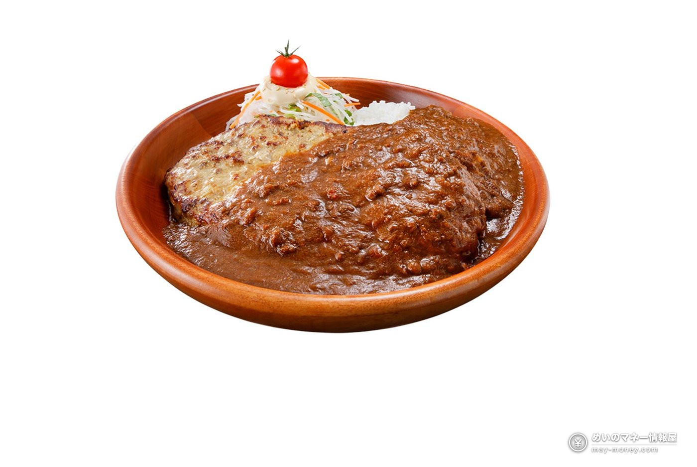 Bikkuri Donkey Gulliver Fair: 400g Burgers and a New Monster Dish From October 7 4 Gulliver Curry Burg Dish with curry sauce over the burger, salad and rice