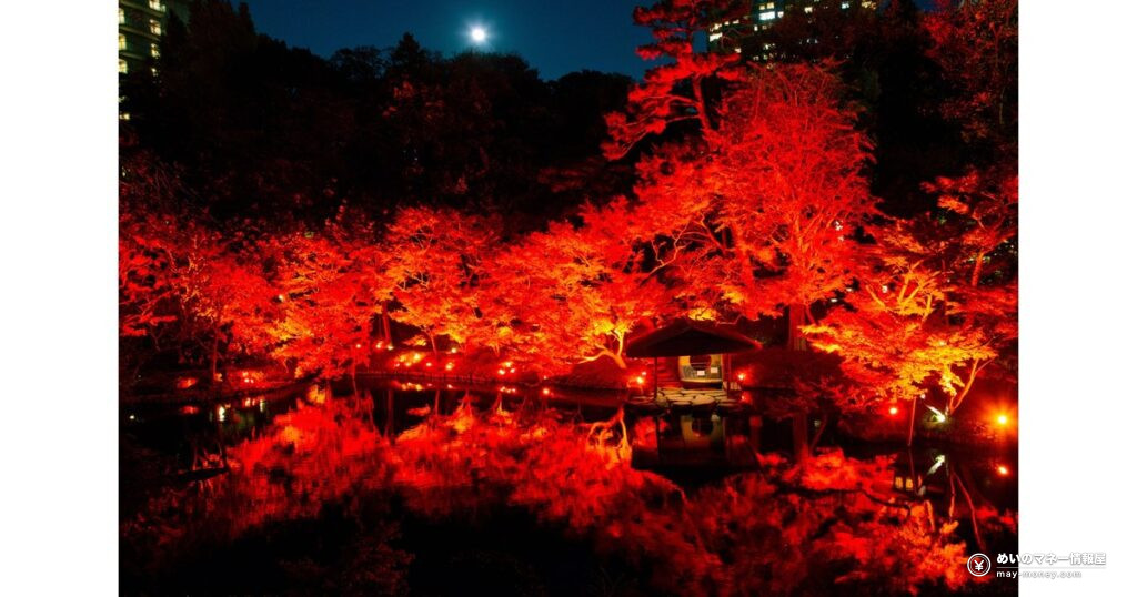 八芳園「TOKYO RED GARDEN」11/27〜12/6｜入場無料の紅葉ライトアップと限定コース