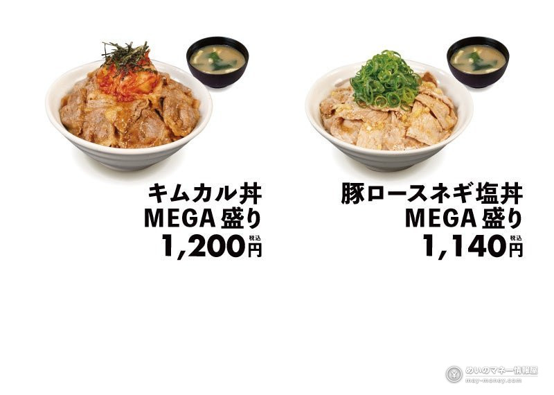Matsuya’s MEGA-Mori Fair Returns for One Week: Double-Meat Kimukaru Don and Pork Loin Negi-Shio Don from October 13（2）